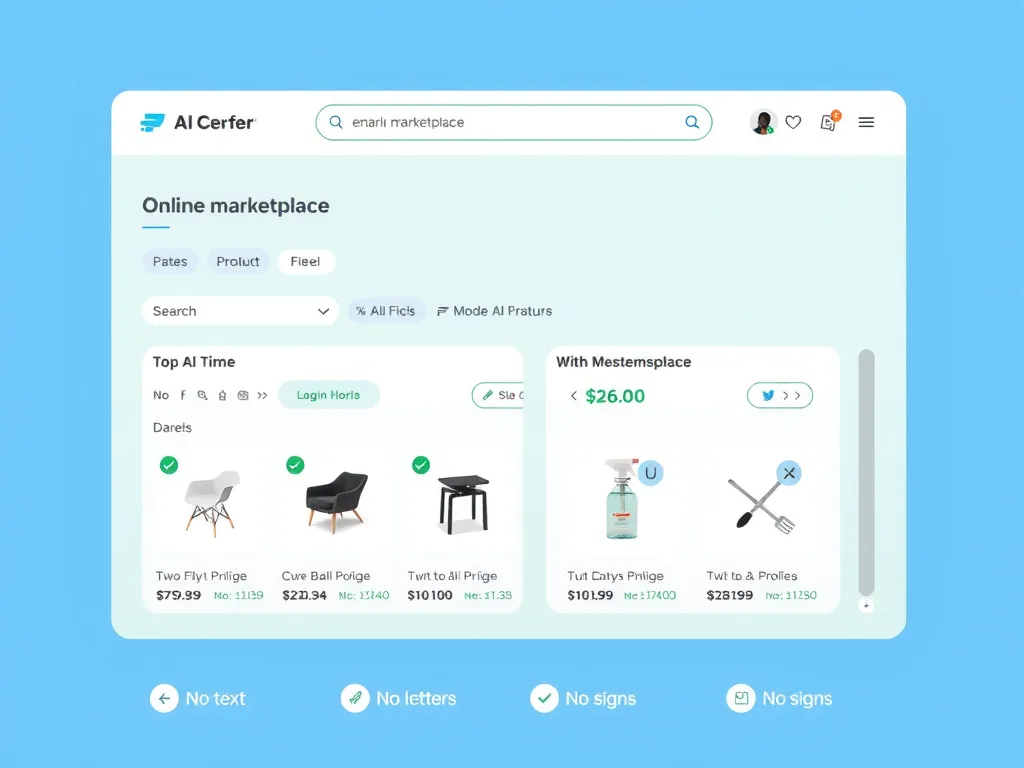 Online marketplace with AI-driven features, personalized recommendations, search refinements, highlighting practical AI application